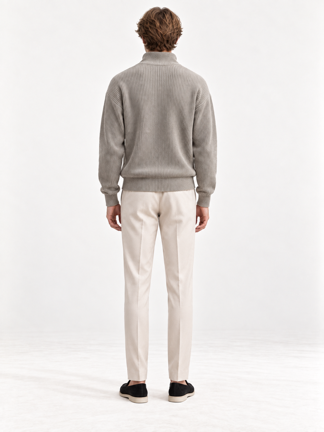 The Half-Zip Sweater — GREY — 03-back — studio 20260913