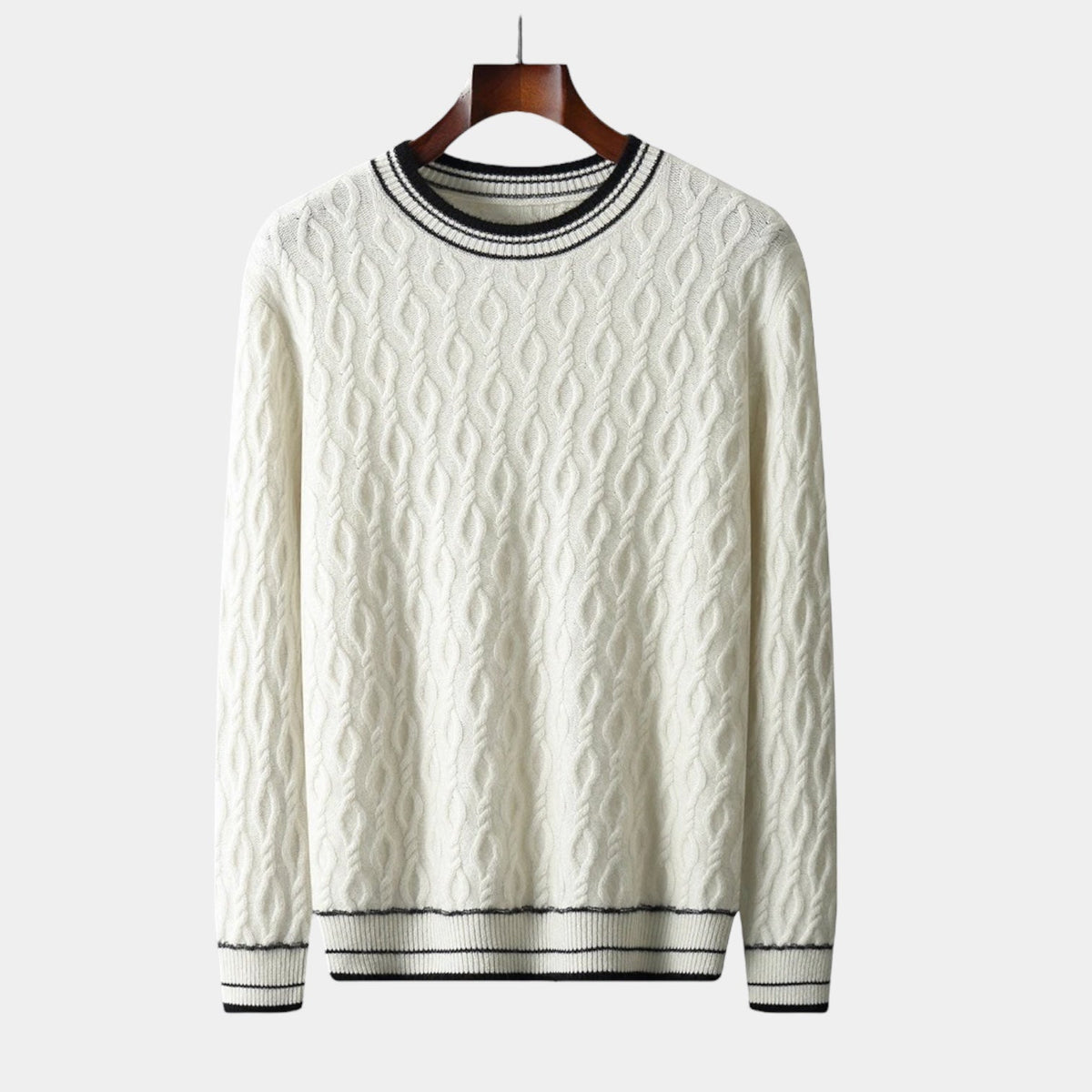 Merino Wool Round Neck Knitted Sweater - Stanislas Parker