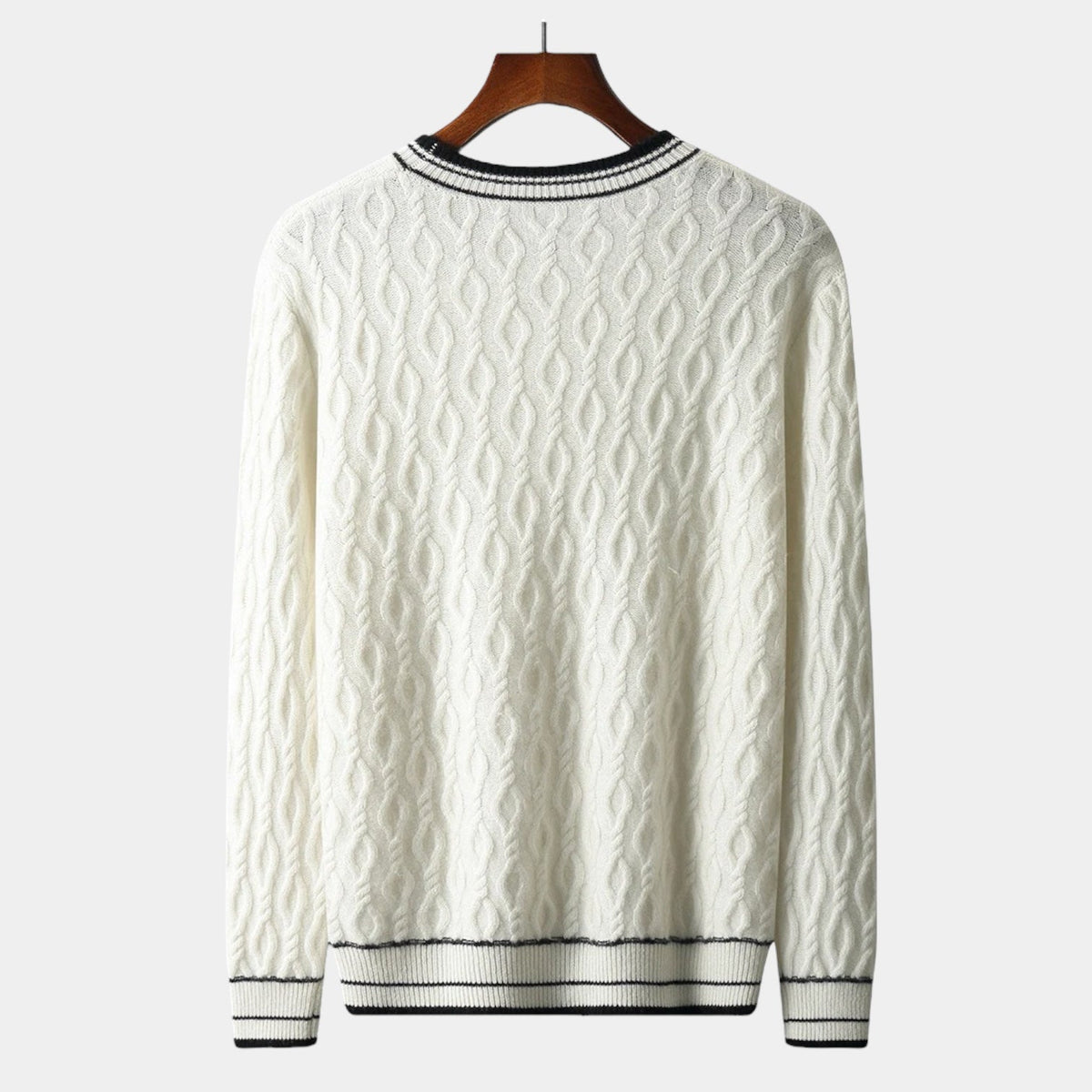 Merino Wool Round Neck Knitted Sweater - Stanislas Parker