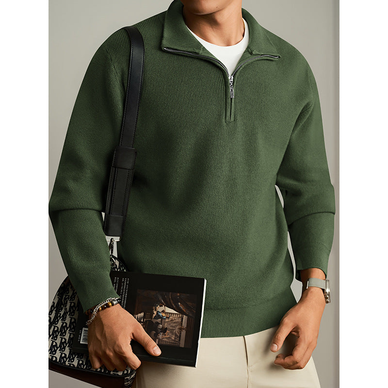 Half-Zip Sweater — Army Green