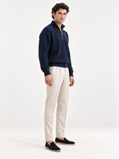 The Half-Zip Sweater — NAVY BLUE — 02-three-quarter — studio 20260913
