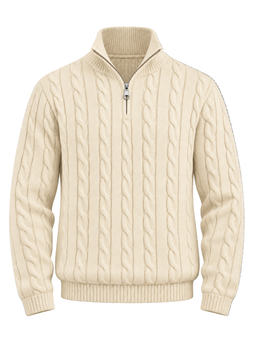 Suéter de cuello alto con jacquard in BEIGE