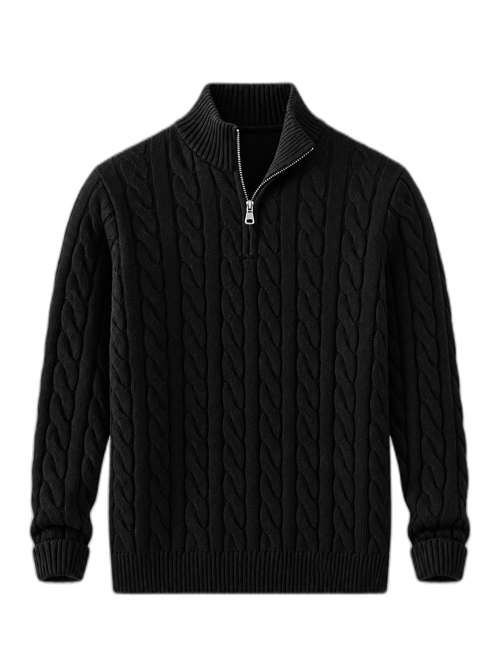 Suéter de cuello alto con jacquard in BLACK