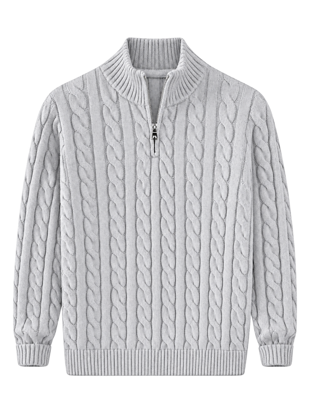 Suéter de cuello alto con jacquard in GRIS CLARO