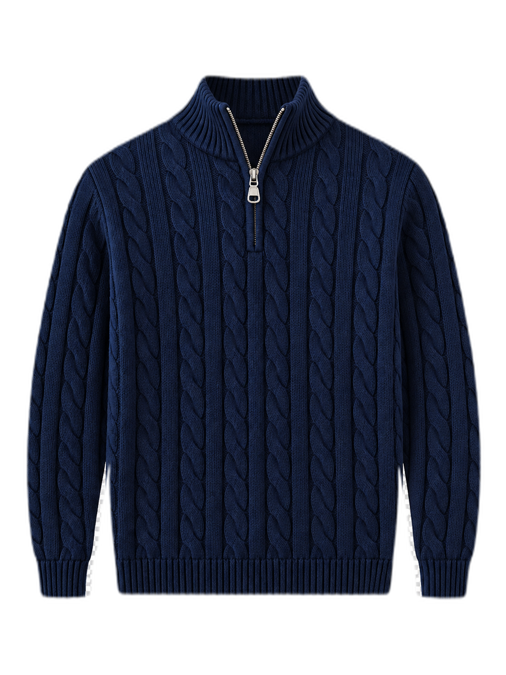 Suéter de cuello alto con jacquard in AZUL MARINO