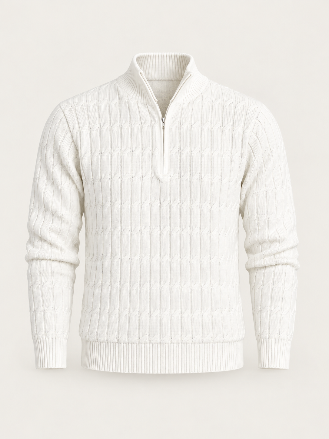 Zipped Jacquard Sweater