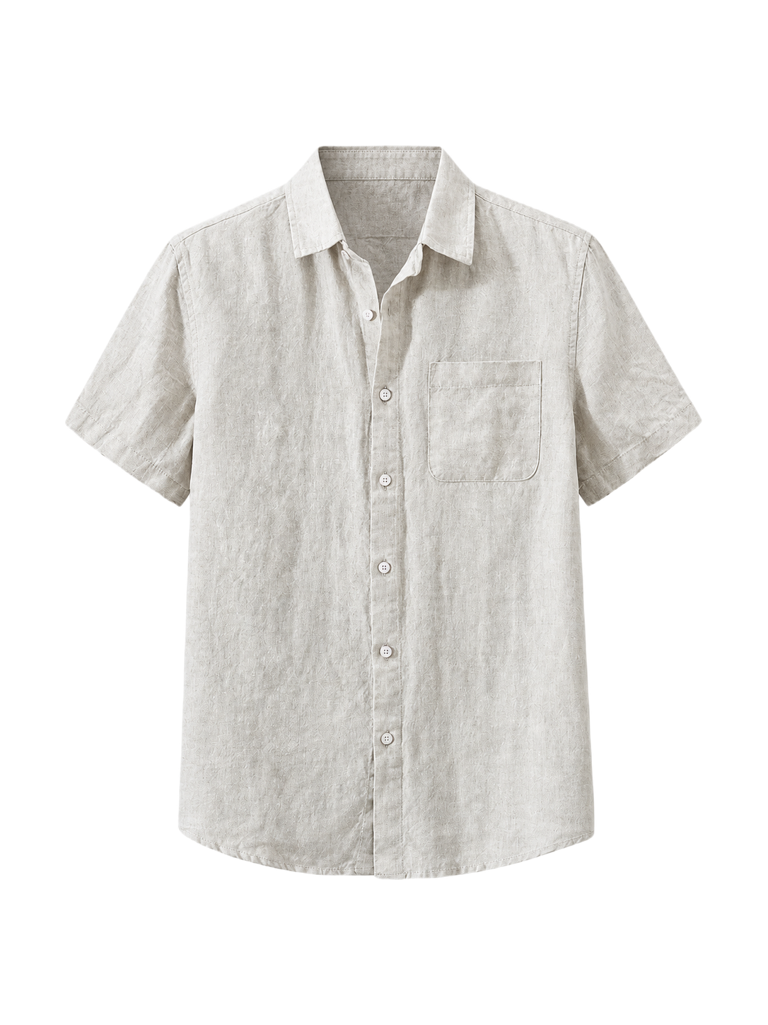 OLD MONEY LINEN SHORT SLEEVE SHIRT — BEIGE studio packshot hero 3:4 transparent 20260912