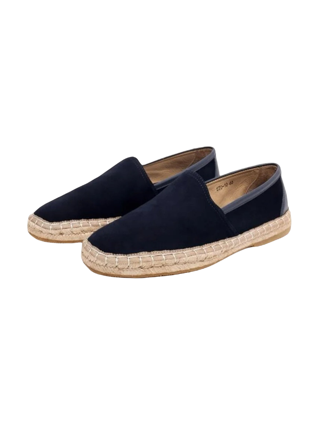 OLD MONEY Tressed Suede Loaffers — BLUE studio packshot hero 3:4 transparent 20260912