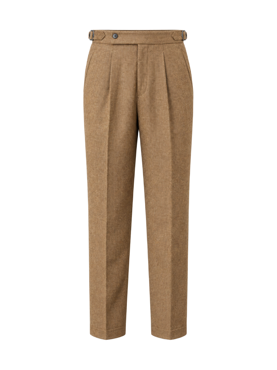 OLD MONEY Pleated Wool Trousers — CAMEL studio packshot hero 3:4 transparent 20260912