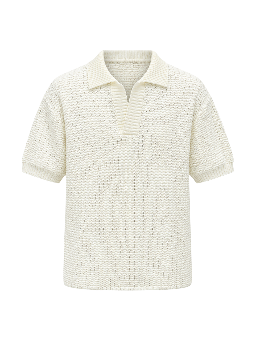OLD MONEY Polo — WHITE studio packshot hero 3:4 transparent 20260912