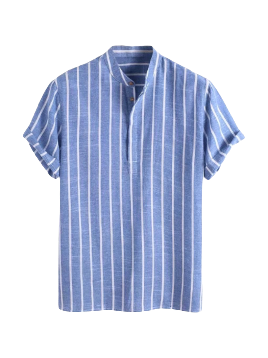 OLD MONEY Short Sleeve Shirt — BLUE studio packshot hero 3:4 transparent 20260912
