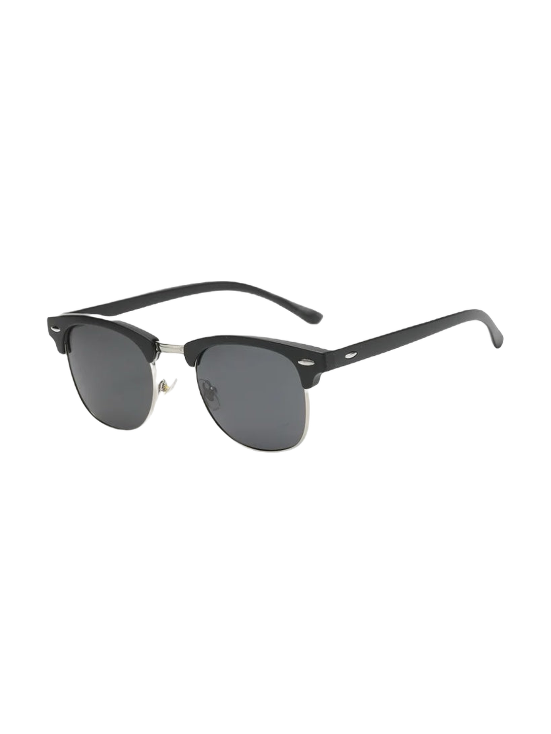 OLD MONEY Vintage Sunglasses — BLACK/METAL studio packshot hero 3:4 transparent 20260912