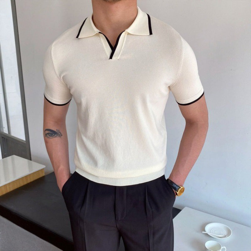 V Collar Polo Shirt - Stanislas Parker