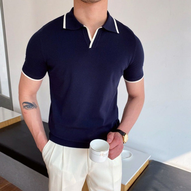 V Collar Polo Shirt - Stanislas Parker