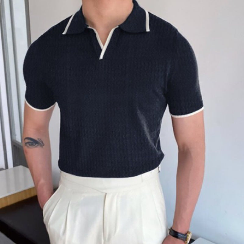 V Collar Polo Shirt - Stanislas Parker
