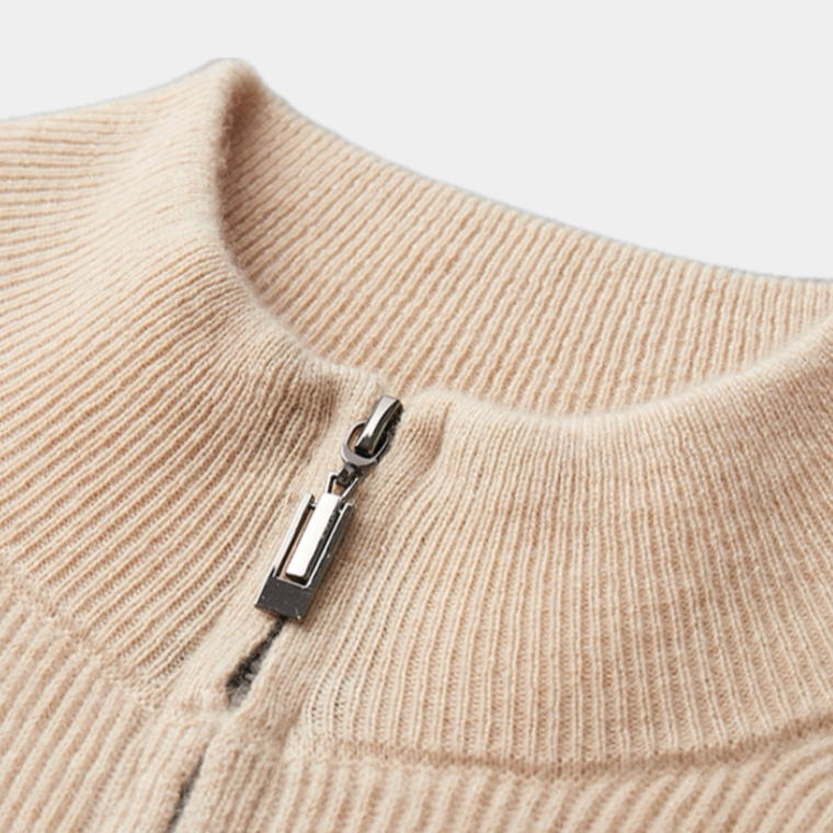 MERINO WOOL ZIP SWEATER - Stanislas Parker