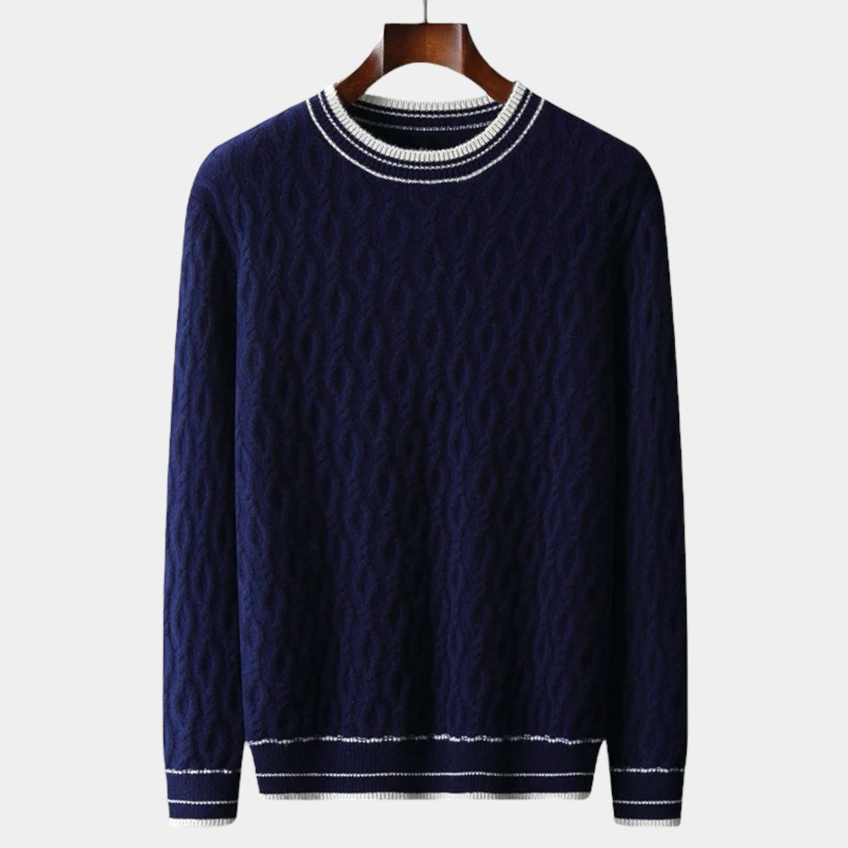 Merino Wool Round Neck Knitted Sweater - Stanislas Parker