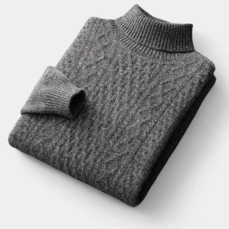 Merino Wool Knitted Turtleneck Sweater - Stanislas Parker