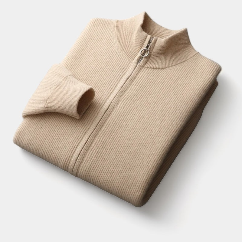 MERINO WOOL ZIP SWEATER - Stanislas Parker