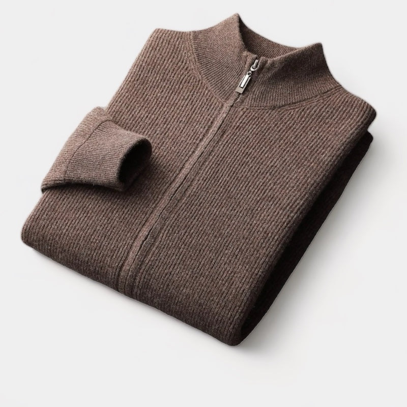 MERINO WOOL ZIP SWEATER - Stanislas Parker