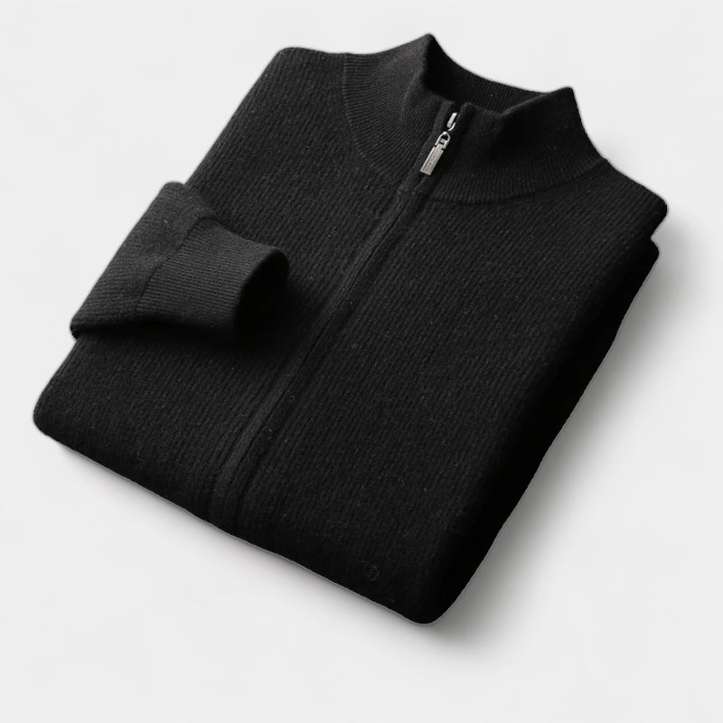 MERINO WOOL ZIP SWEATER - Stanislas Parker