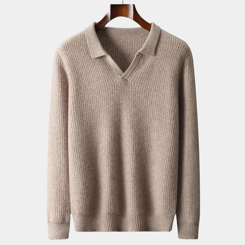 Merino Wool Flap Collar Sweater - Stanislas Parker