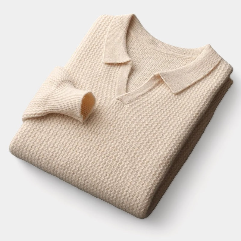 Merino Wool Flap Collar Sweater - Stanislas Parker