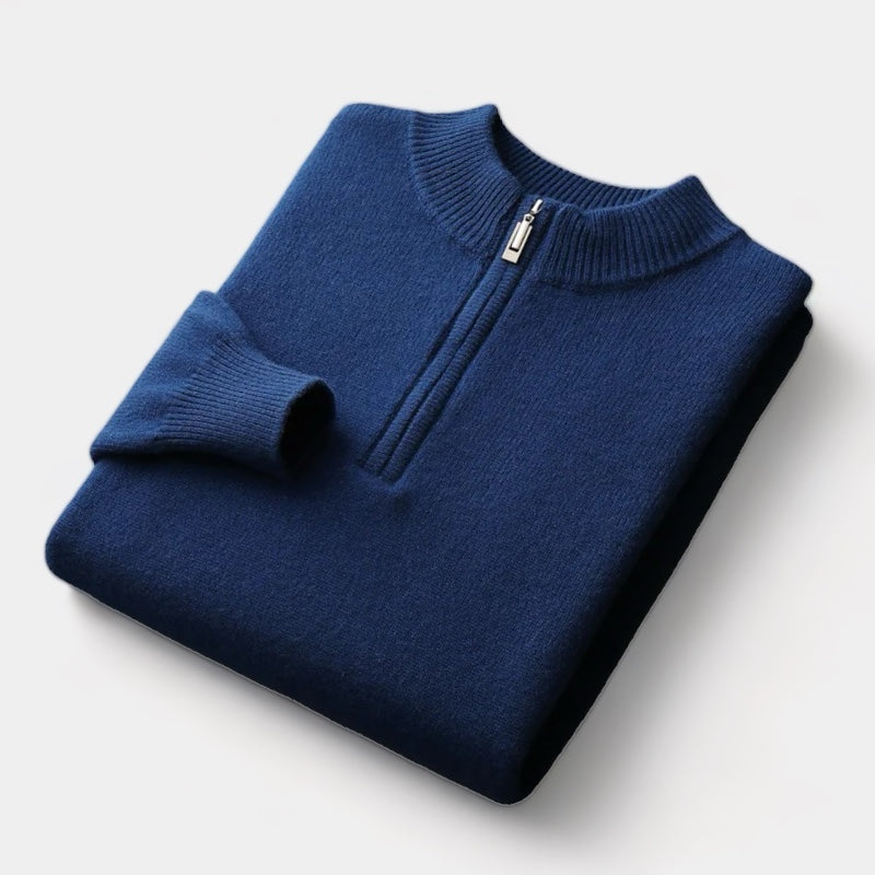 Merino Wool Quarter-Zip Sweater - Stanislas Parker