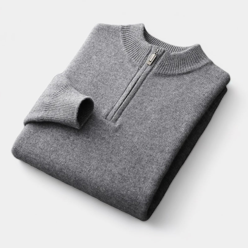 Merino Wool Quarter-Zip Sweater - Stanislas Parker