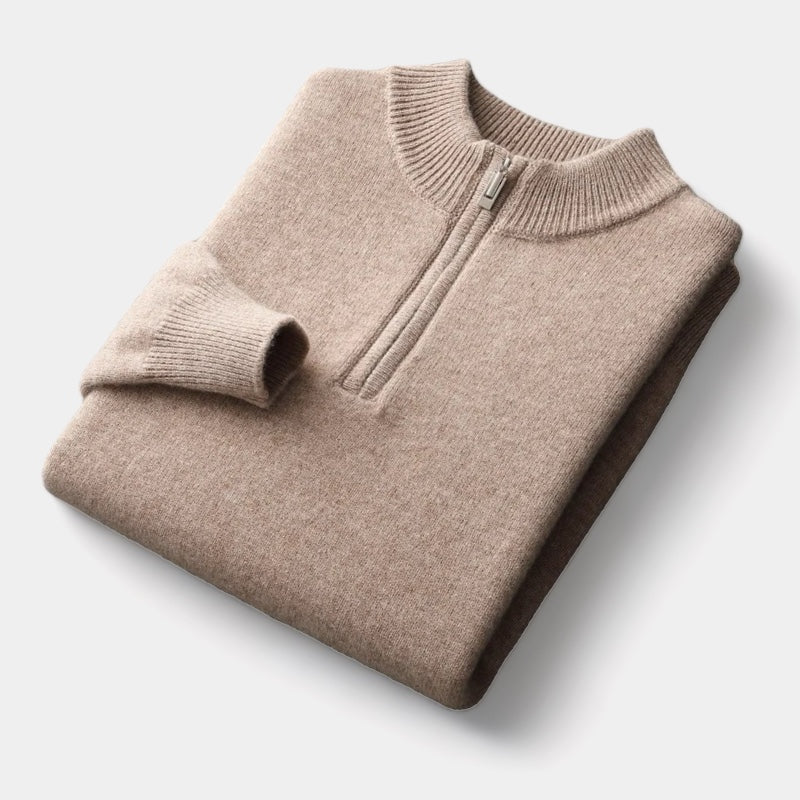 Merino Wool Quarter-Zip Sweater - Stanislas Parker