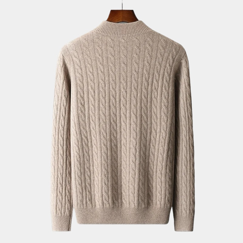 Merino Wool Knitted Quarter-Zip Sweater - Stanislas Parker