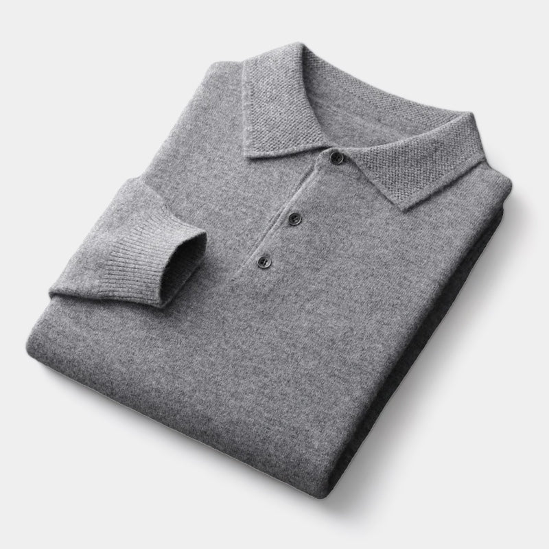 Merino Wool Polo Collar Sweater - Stanislas Parker