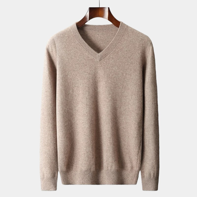 Merino Wool V-Neck Sweater - Stanislas Parker