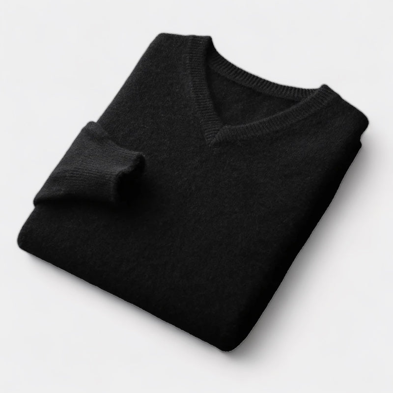 Merino Wool V-Neck Sweater - Stanislas Parker