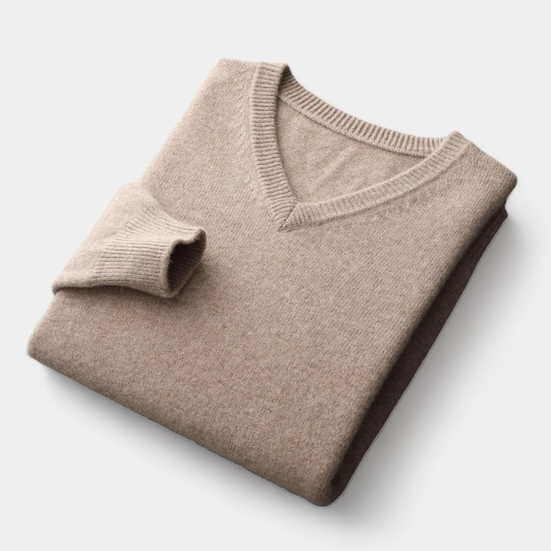 Merino Wool V-Neck Sweater - Stanislas Parker
