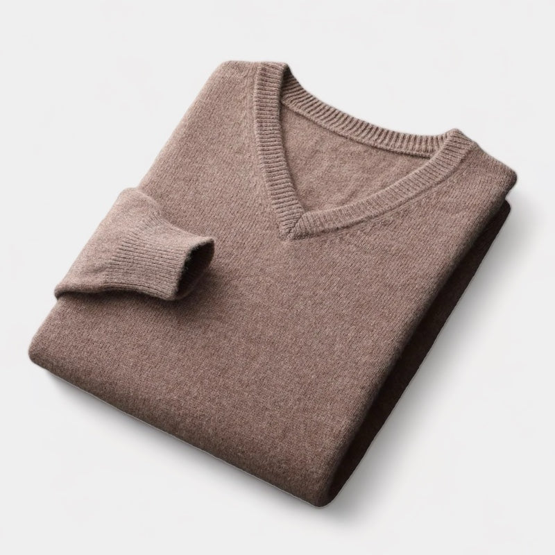 Merino Wool V-Neck Sweater - Stanislas Parker
