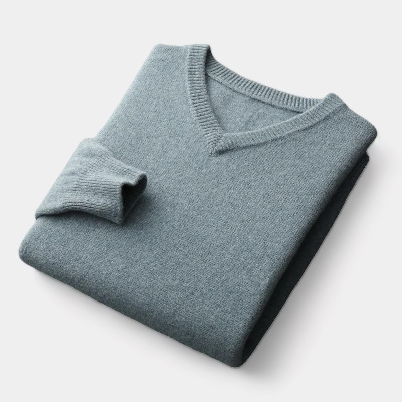 Merino Wool V-Neck Sweater - Stanislas Parker