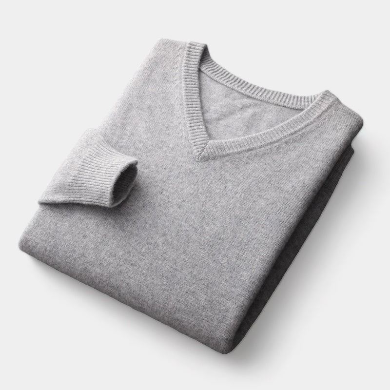 Merino Wool V-Neck Sweater - Stanislas Parker
