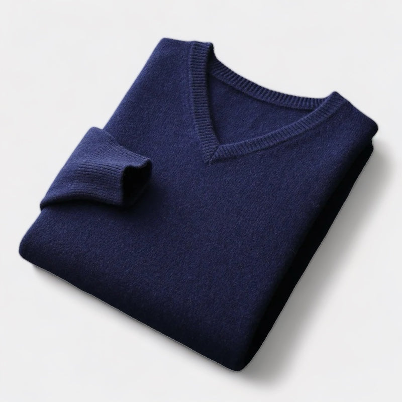 Merino Wool V-Neck Sweater - Stanislas Parker