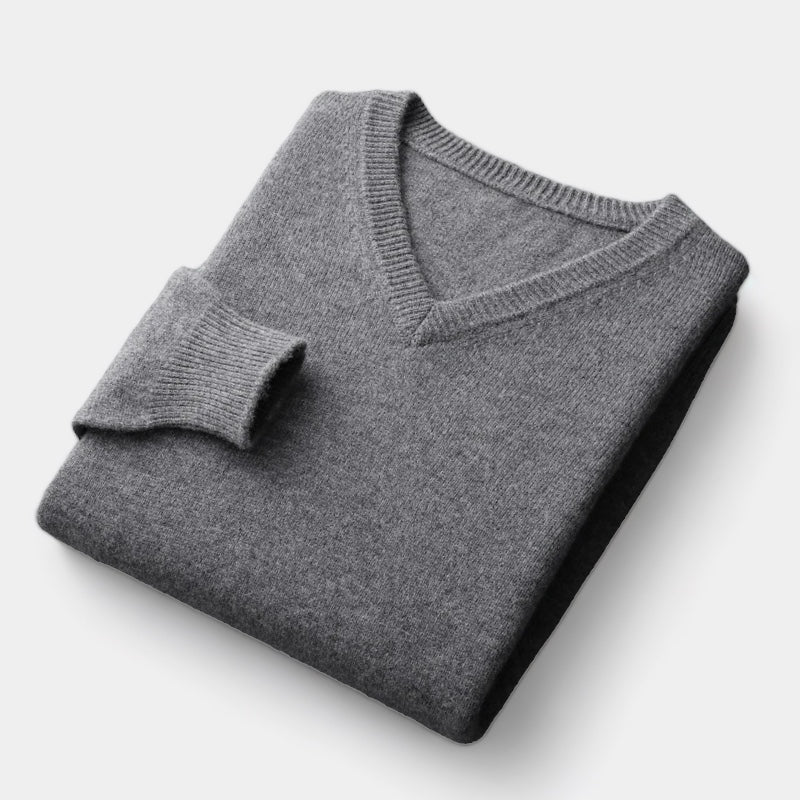 Merino Wool V-Neck Sweater - Stanislas Parker