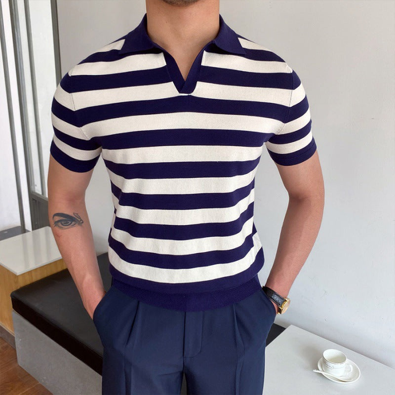 V Collar Polo Shirt - Stanislas Parker