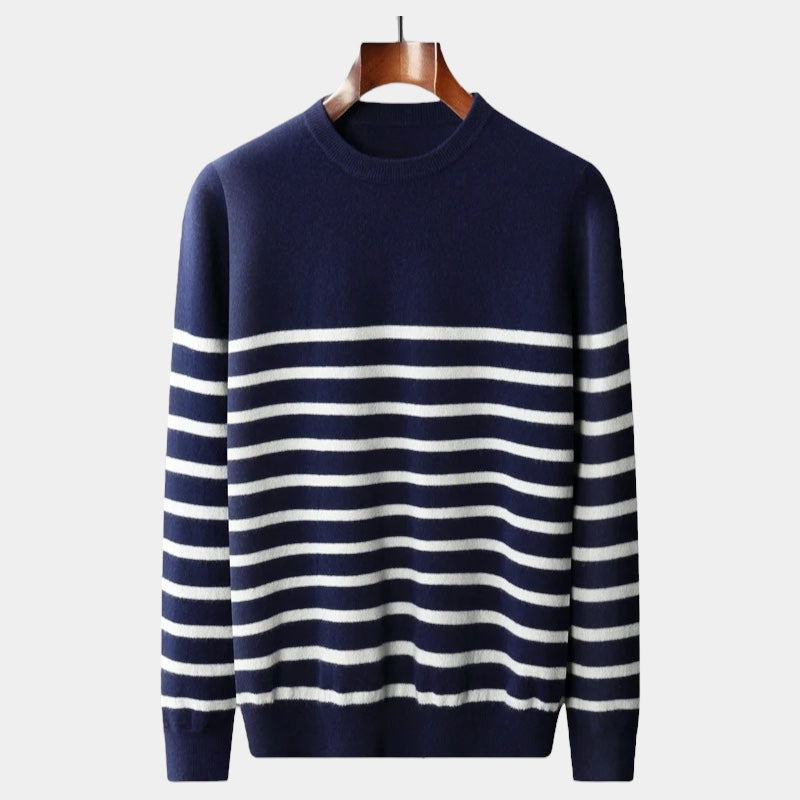 Merino Wool Navy Sweater - Stanislas Parker
