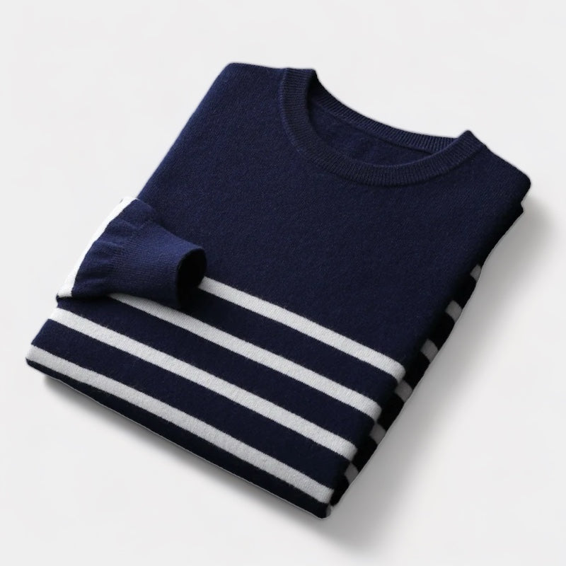 Merino Wool Navy Sweater - Stanislas Parker