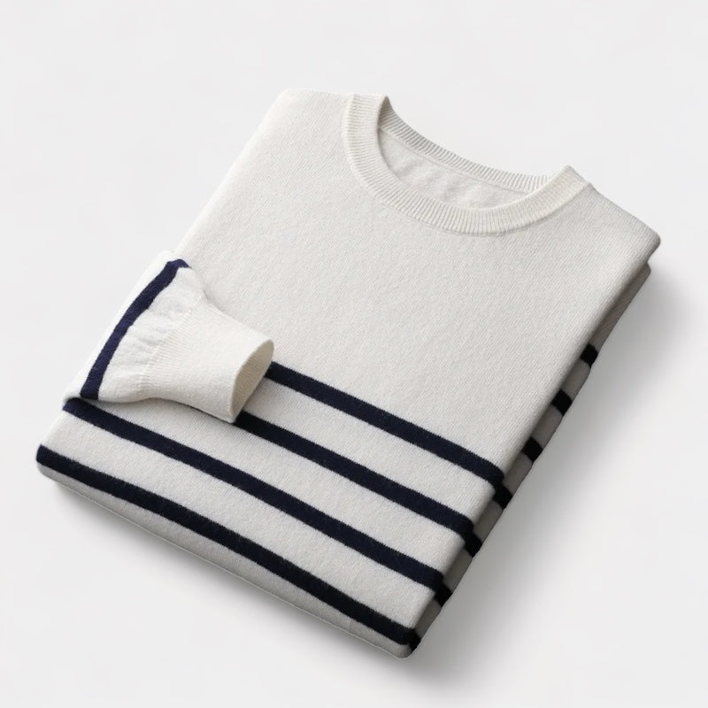 Merino Wool Navy Sweater - Stanislas Parker