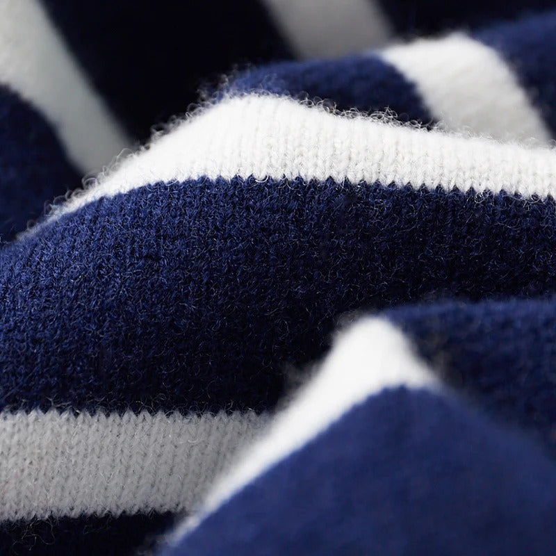 Merino Wool Navy Sweater - Stanislas Parker