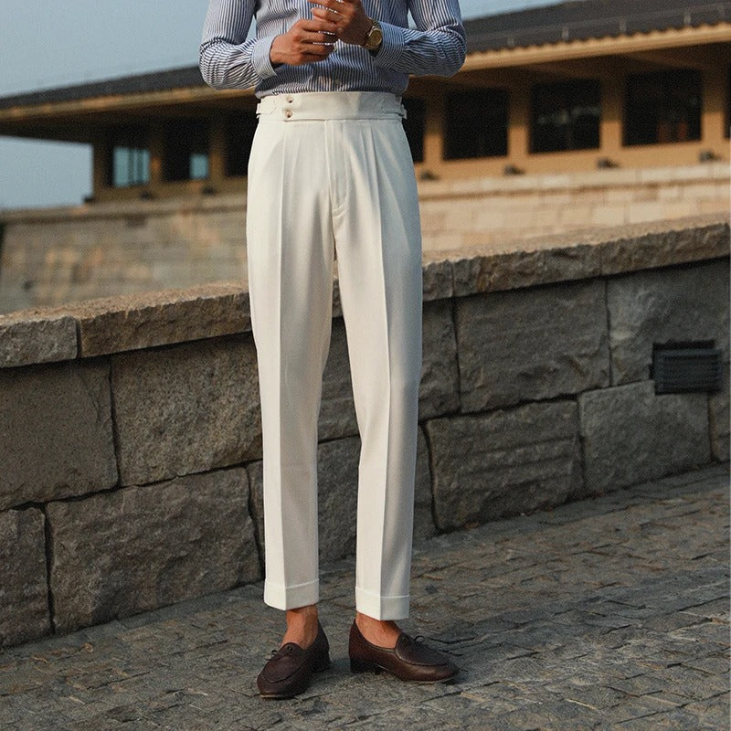 PLEATED DOUBLE BUTTON TROUSERS - Stanislas Parker