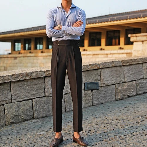 PLEATED DOUBLE BUTTON TROUSERS - Stanislas Parker