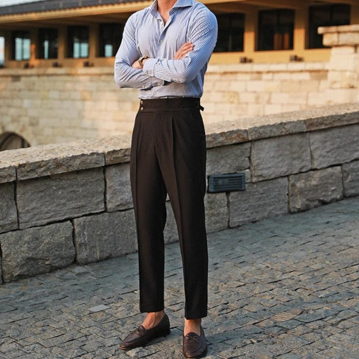 PLEATED DOUBLE BUTTON TROUSERS - Stanislas Parker