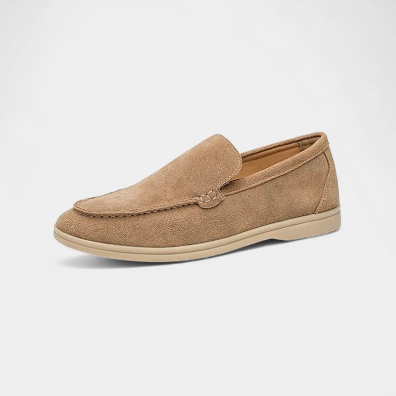 Suede Loafers in ALMOND