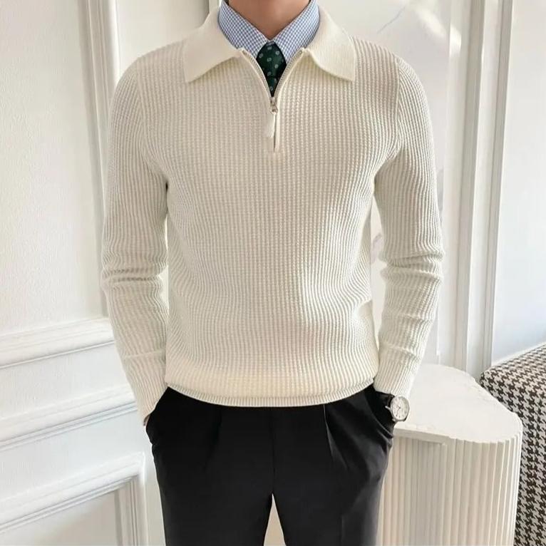 V Collar Zipped Sweater - Stanislas Parker